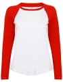 Dames Baseball T-shirt SF SK271 White-Red